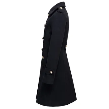 Men's Double-Breasted Wool Coat 5 Winter Mens Military Double Breasted Wool Blend Long Jackets For Man Female Cotton Padded Warm Long Coats Male Windbreakers 5