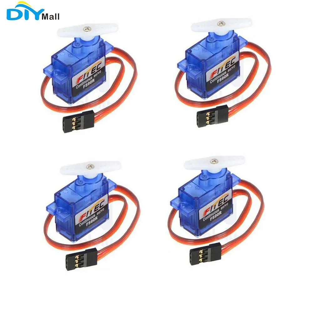 

4pcs/lot Feetech FS90R 360 Degree Continuous Rotation Micro RC Servo 6V 1.5KG DIYmall