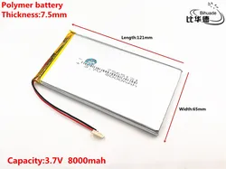 Dobra jakość 3.7 V, 8000 mAH, 7565121 polimerowy akumulator litowo-jonowy/litowo-jonowy do TOY, POWER BANK, GPS, mp3, mp4