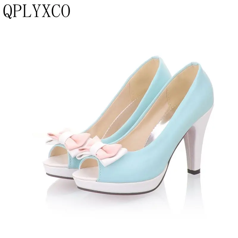 QPLYXCO 2017 Fashion Big &Small size 31-45 Summer sandals Women High Heel Shoes Pumps Wedding Party Ladies Heeled Footwear D21