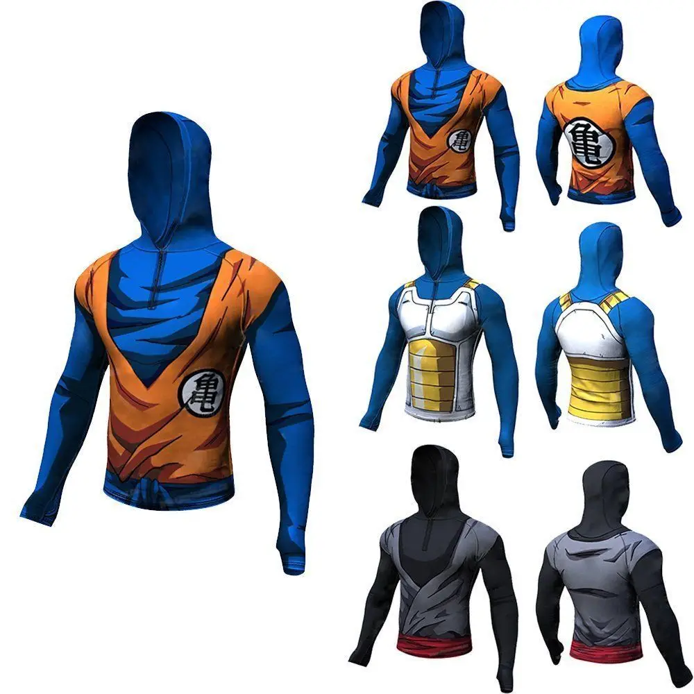 Japanese Anime Shirt Men Summer Goku super son goku Slim Tight Fit Cosplay 3D T-Shirts vegeta Tshirt Homme