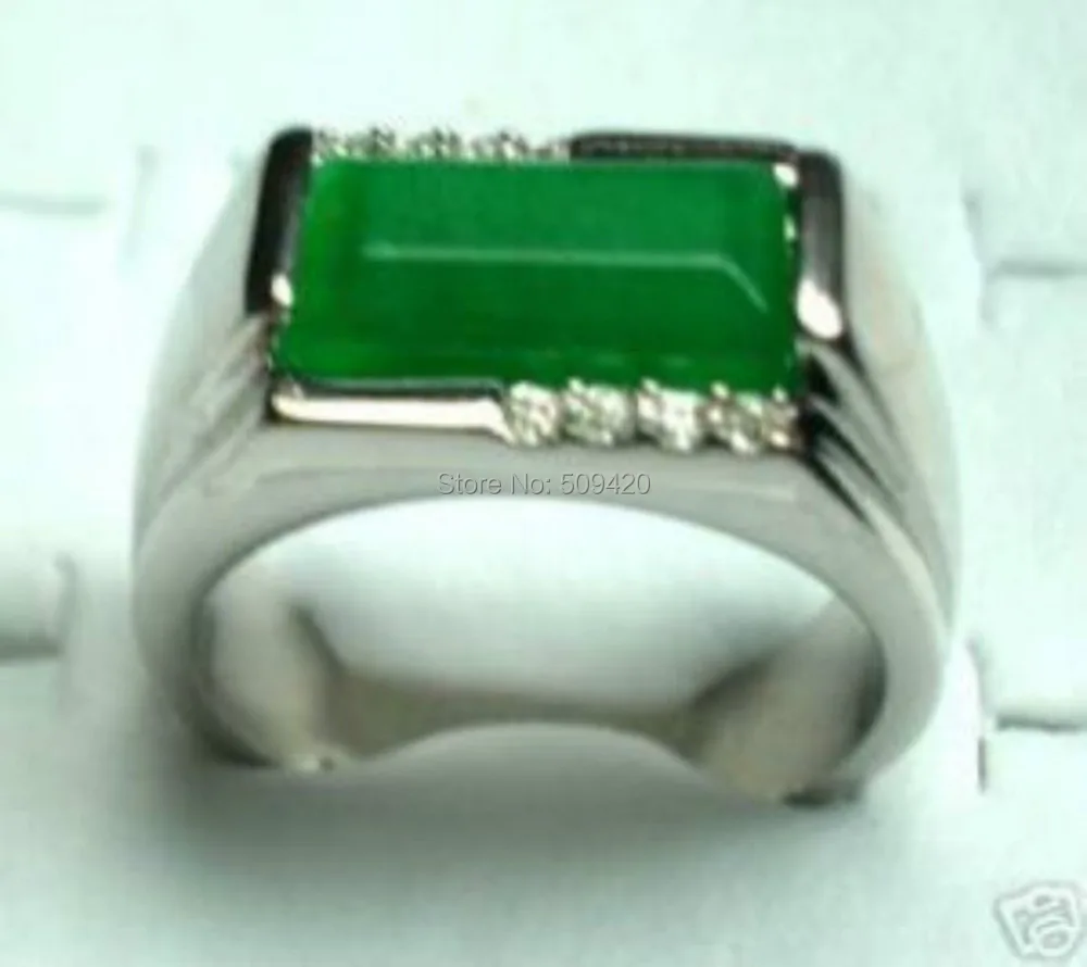 

XFS20141er Beautiful Green jade Men's Ring size 8-10-12#