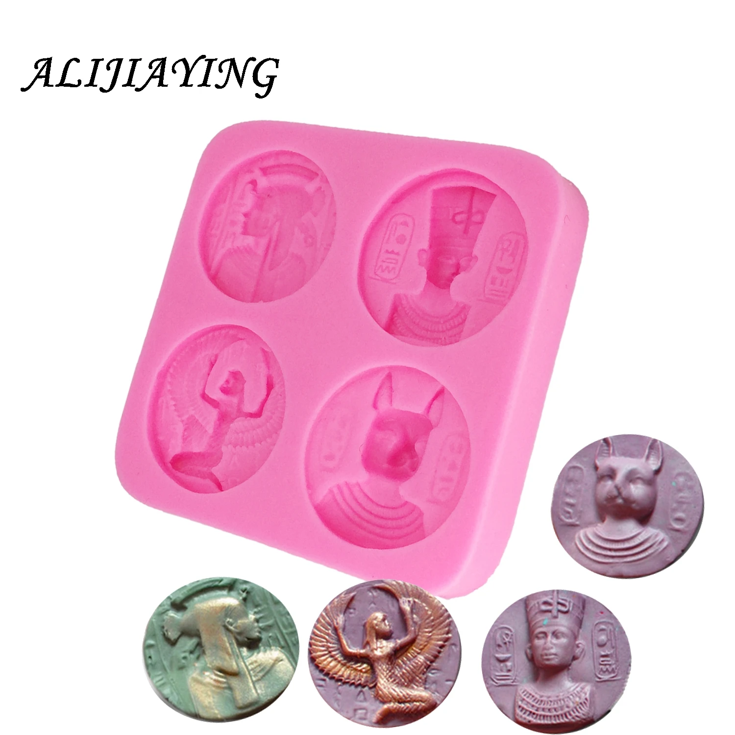 Egyptian Pharaoh Vintage Coin Silicone Fondant Mold Cake tool Decorating molds for cupcakes Safe-resin clay chocolate D1316