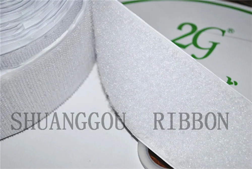 2 inch(50mm) width x 27yards length.ALL Purpose hook and loop  tape With Super Adhesive Backing .white fastening tape