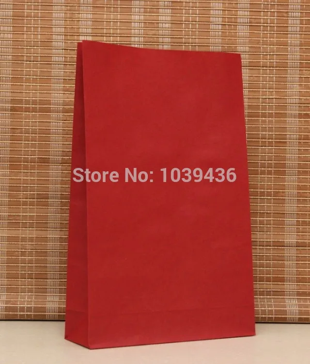 

Wholesale 100pcs/lot Red Kraft Paper Bag 23x12x7.5cm Jewelry Snacks Gift Packaging Bags Favor Paper Gift Bag For Boutique