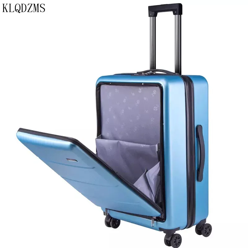 KLQDZMS-Valise à roulettes pour hommes et femmes, sac pour ordinateur portable ouvert à l'avant, ABS + PC, valise à roulettes, bagages roulants, haute qualité, 20 ", 24"