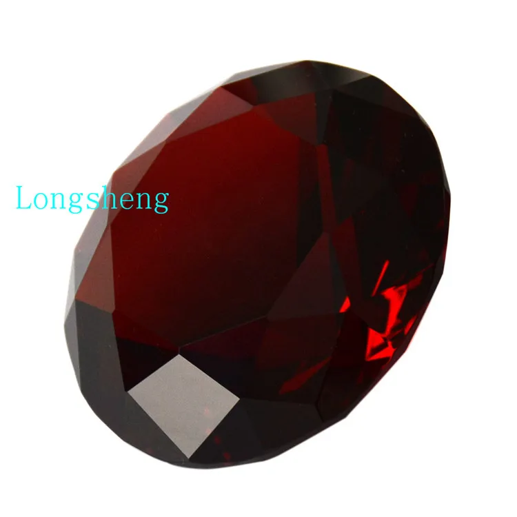 60mm Red Crystal Diamond Rubine Ruby Crystal Diamond Paperweight Wedding Decor And Gift