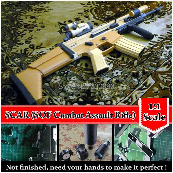 

Classic SCAR, SOF Combat Assault Rifle Scaled 3D Paper Model Cosplay Kits Kid Adults' Gun Weapons Paper Models Handmade Toys