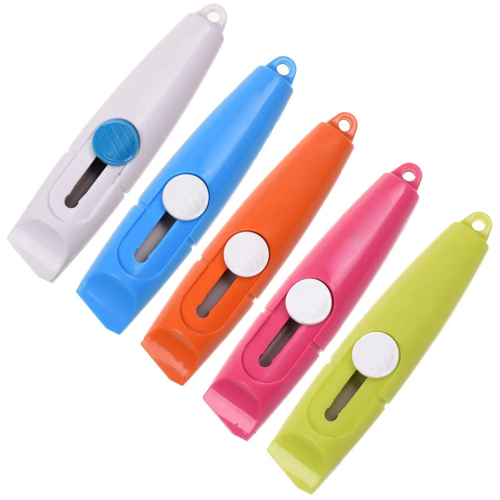 1pc Mini Retractable Utility Knife Box Cutter Letter Opener, 5 Colors Choose