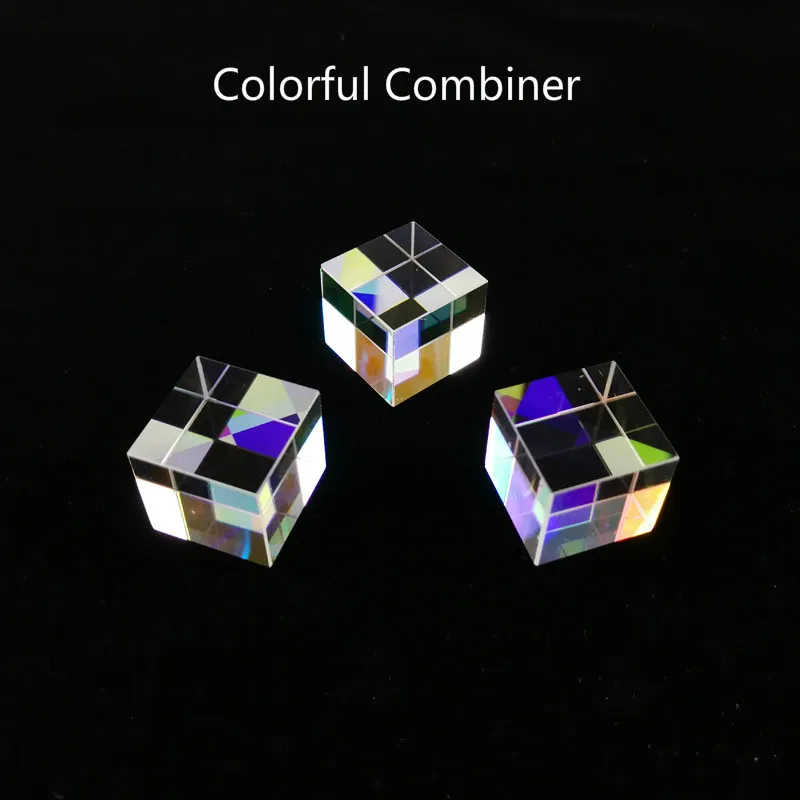 45*45*45 Prism Six-Sided Bright Light Colorful Combiner Splitter Cross Dichroic Cube RGB Prism Projector Accessories