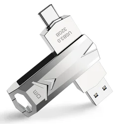 Unidad Flash USB 3,0 de Metal, pendrive de alta velocidad, tipo c, OTG, 32GB, DM, PD098