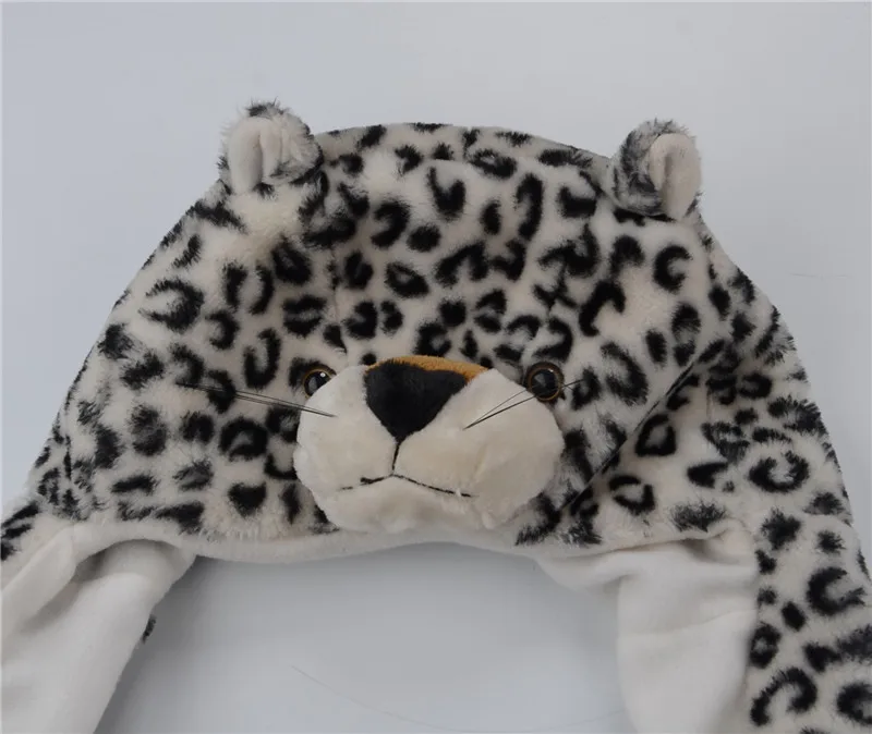 新しいファッションかわいいぬいぐるみ動物帽子オオカミ虎ヒョウで足用