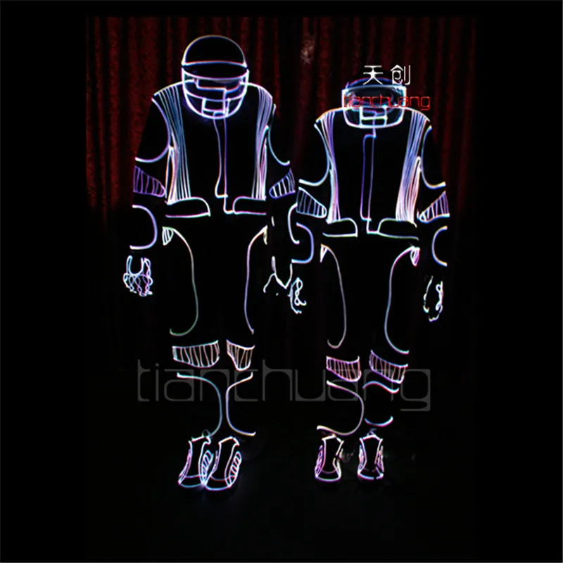 TC-105 RGB colorful mens robot costumes led party wear Programmable Full color suit LED ballroom costumes stage dance led cloth