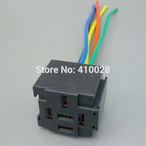 shhworldsea 5/30/100pcs Car Auto 5 Pin Relay Socket Relay Holder with 6.3mm Copper Terminal 5 wire harness