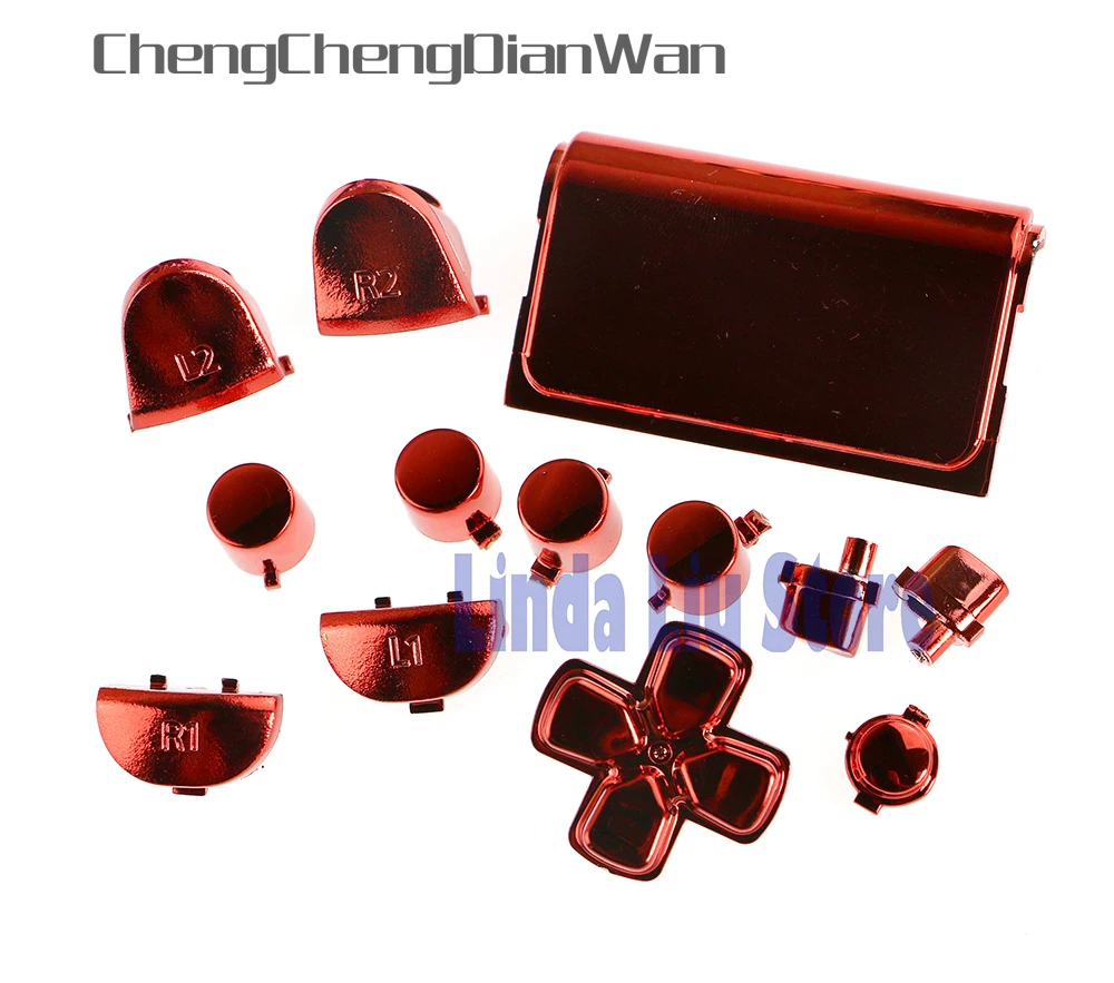 ChengChengDianWan 2sets/lot Colorful Chrome Buttons Full Buttons Set For Playstation 4 PS4 Controller