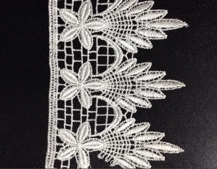 

12.5cm High Quality Water Soluble garden style Embroidered Lace,wedding dress and skirt lace trimming,XERY14225