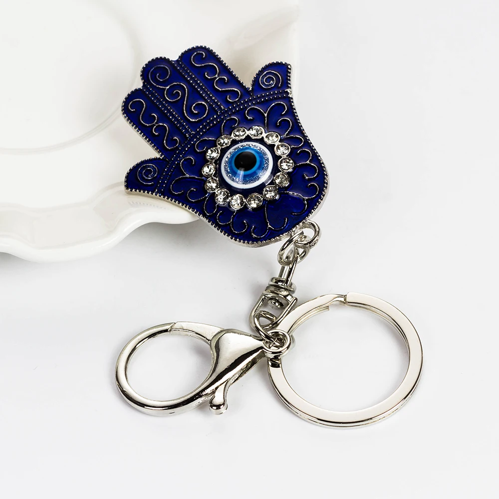 EVIL EYE NEW Arrival Hand of Fatima Eyes Pendant Metal Pendant Key Holder Jewelry Chaveiro llaveros Porte Clef EY5176