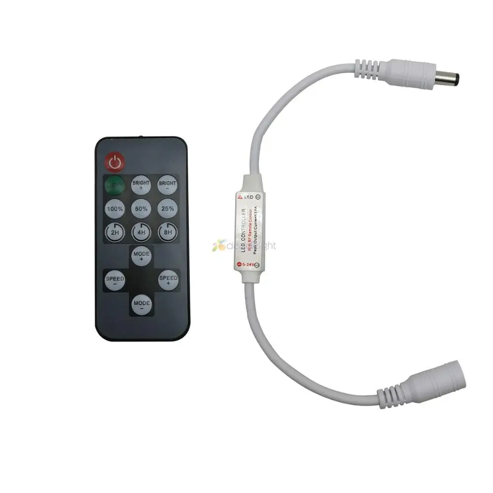 LED Time Controller 14 keys Mini RF Wireless Remote Led Dimmer Controller For Single Color 5050 3528 5730 LED Strip Light 5-24V