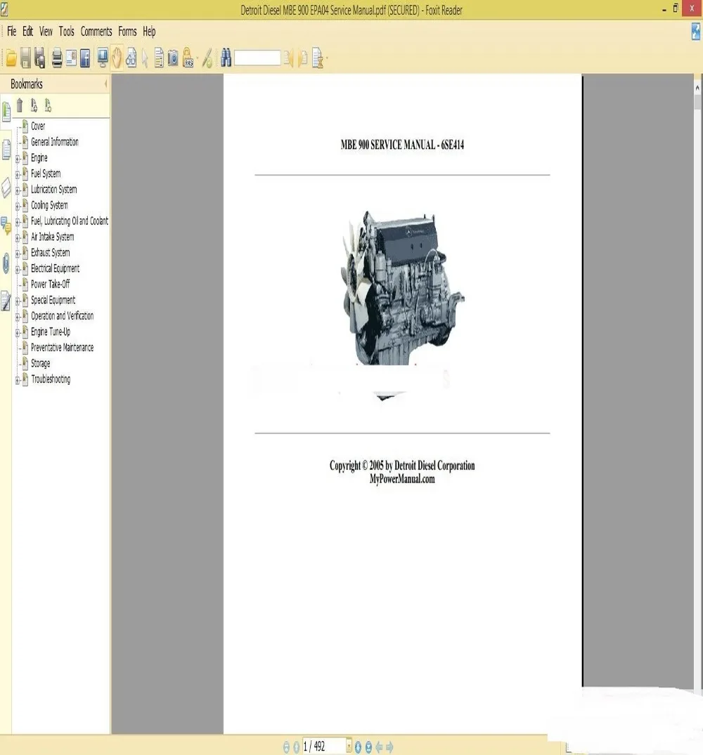 

Detroit Diesel MBE 900 Training Center Support Documentation