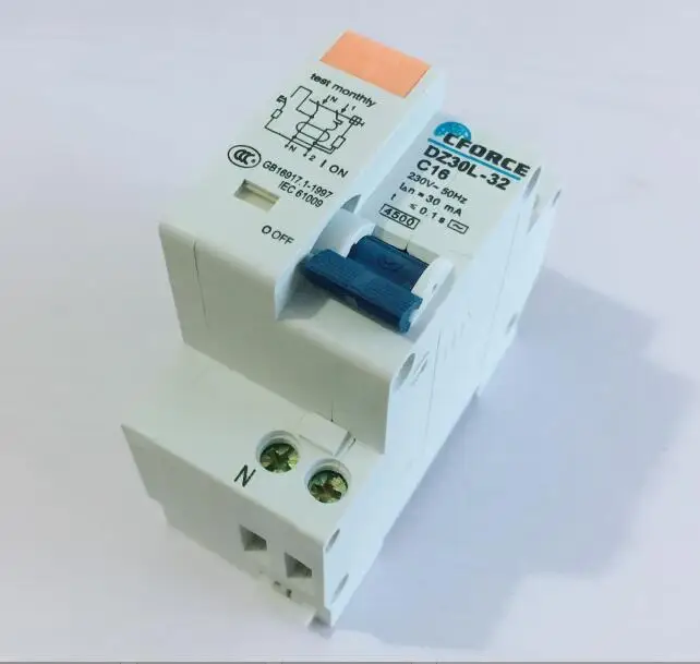 DZ30L-32 AC230V 4500A 1P+N DPN miniature circuit breaker Leakage protector 10A 16A 20A 25A 32A