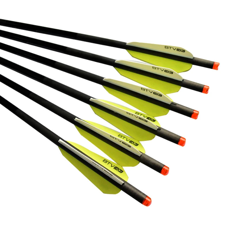 

6/12X 22" Carbon Crossbow Bolts BTV Vanes 8.8mm +/-0.001" Screw 125 Grain Points Archery Bow Hunting Free Shipping