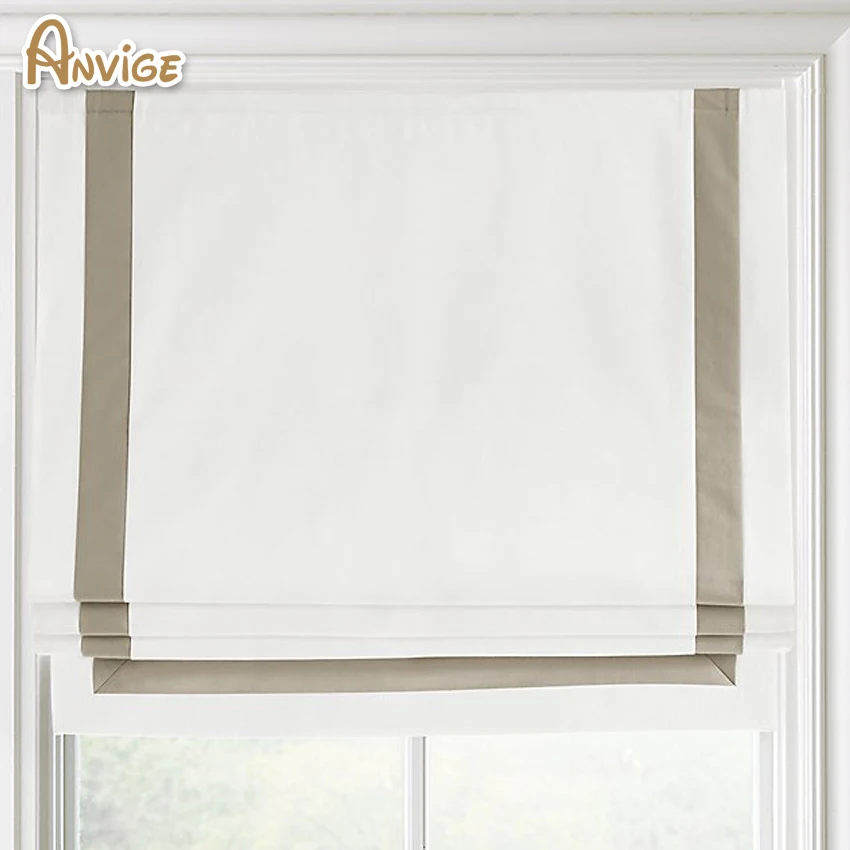 High Quality Striped Full Blackout/Light Filter Roman Shades ,Easy Install Washable Curtains ,Customized Window Curtain Drape