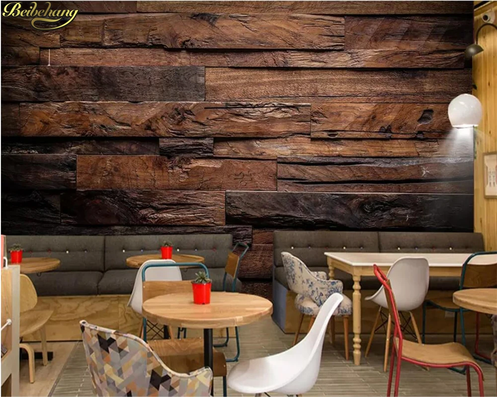 beibehang Custom photo wallpaper mural wood block together wood grain bar restaurant cafe background wall papers home decor