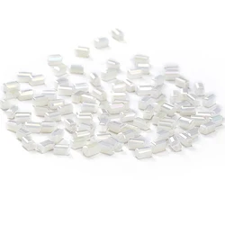 Charms Glass Beads White AB 50pcs 2*4mm Austria Crystal Square-shape Loose Beads Crystal Beads DIY Crafts C-3