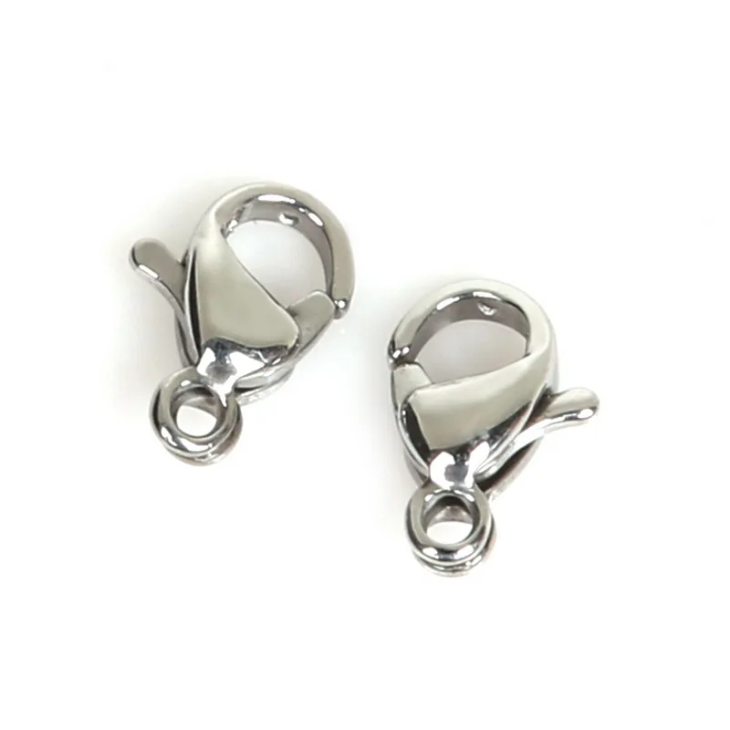 10pcs/lot 304 Stainless Steel Lobster Clasps Hooks for DIY Necklace Bracelet End Connectors Parts Chain Buckle Jewelry Making