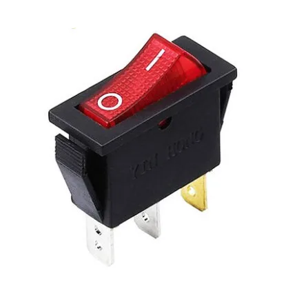 1PCS KCD3-101N KCD2 16A/250V red rocker switch with lamp rocker switch 3 foot 2 stalls