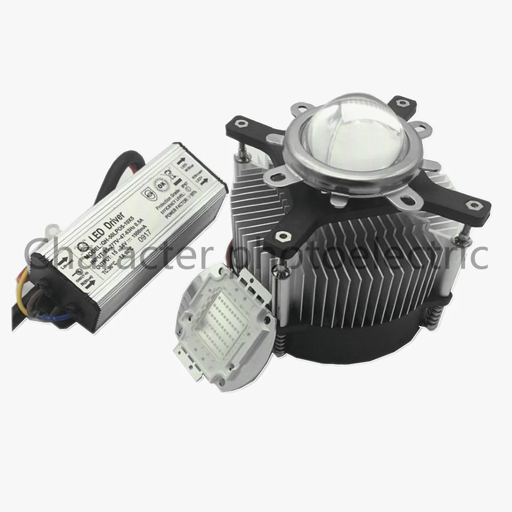 LED 50Watt 395nm -400nm UV Ultra Violet High power LED +50W IP67 Waterproof Driver AC 85-265V +heatsink,lens LED  Kit