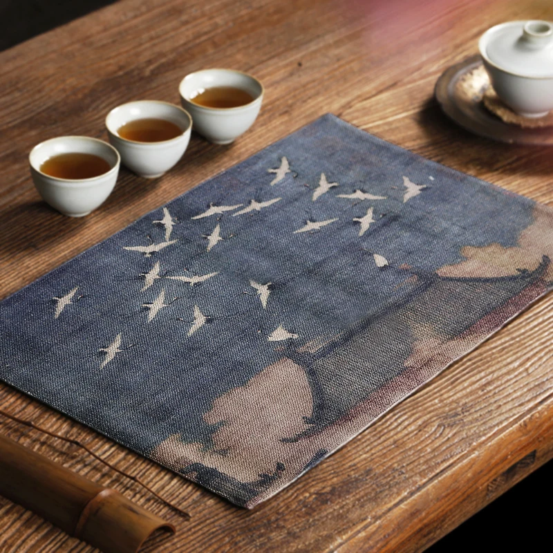 

Vtage Cloth Napkin Tea Coaster Table Mat Placemat Mug Pads Tea Cloth Tea Towel Cup Holder Kitchen Tea Accessories Decoration