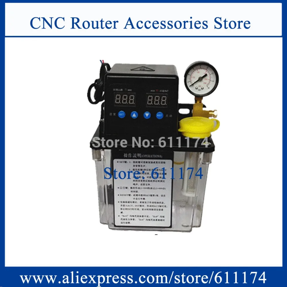 

110v 1L Automatic Lubrication Pump CNC Digital electronic Timer Oil Pump with pressure gauge