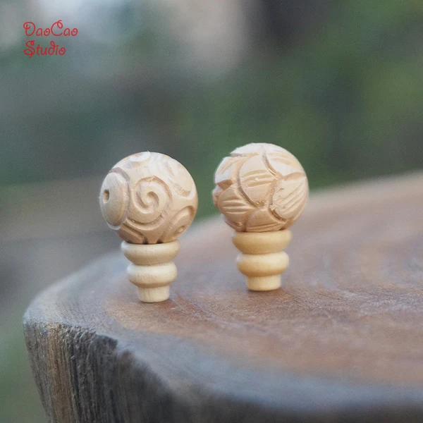 10 12mm Natural Yellow Boxwood Ring and Lotus Guru Beads Mala Bead Japa Beads Bracelet Jewellry Findings DIY Accessories 2pcs