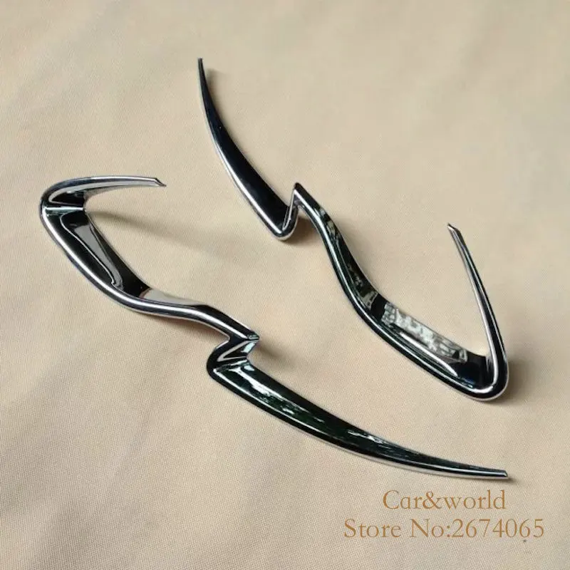 ABS Chrome For 2014 2015 2016 Peugeot 2008 HeadLights Eyebrows Cover Trim Front Head Light Decoration Car styling Accessories