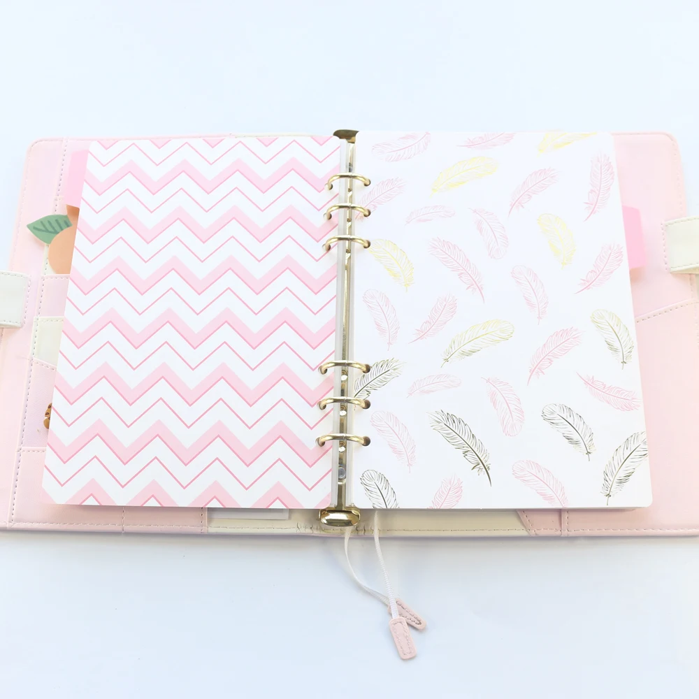 Domikee cute 6 rings paper index divider for binder planner notebook stationery,candy notebook paper divider accessories A5 A6