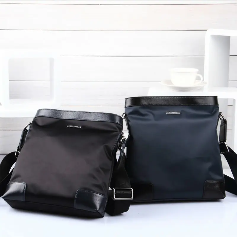 

SALE Mercerizing Nylon with the first layer of abortive calfskin men male bags waterproof single shoulder Messenger Bags(XW6683)