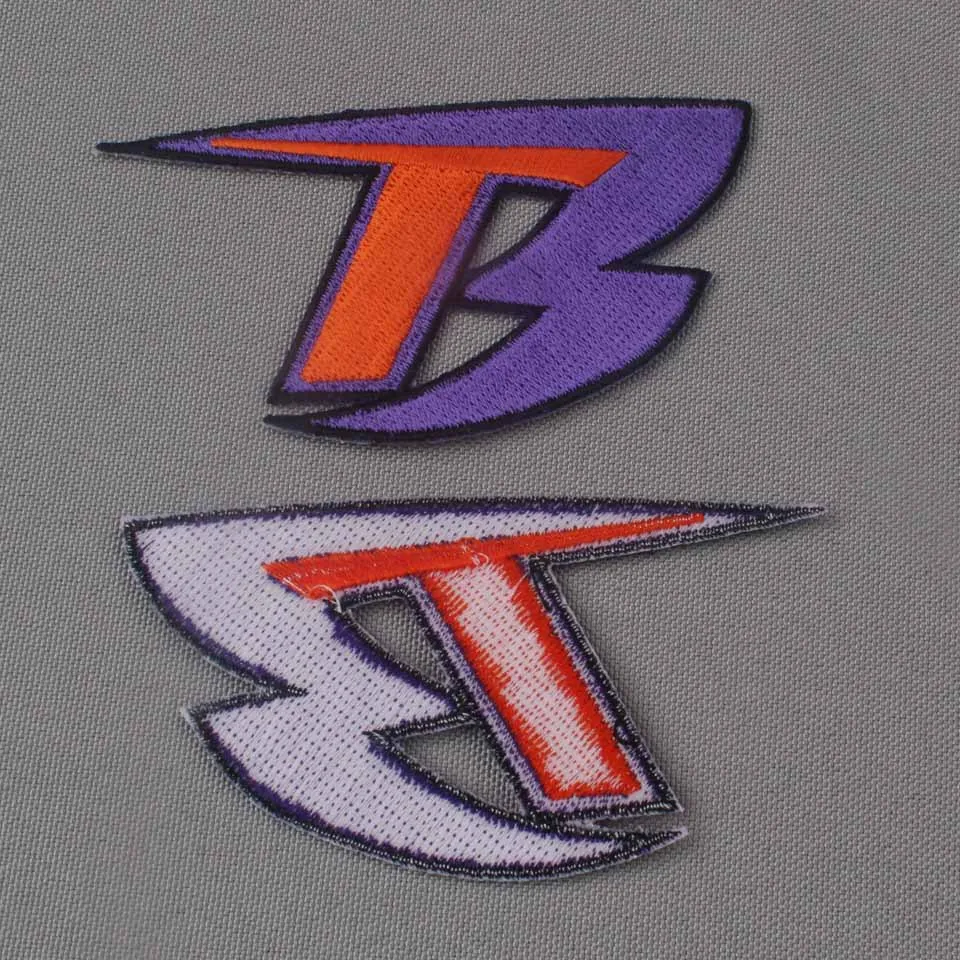 Custom iron on embroidery patch fabric embroidered brand name applique badge 200pcs /lot