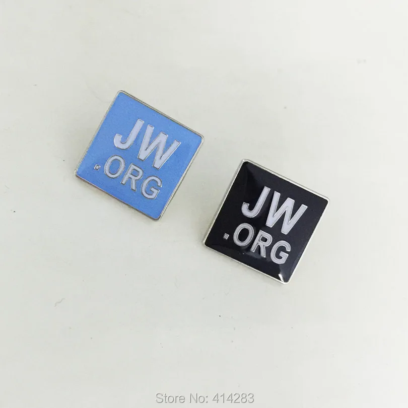 5pcs Blue and 5pcs Black Color JW.ORG Pin Badges Soft Enamel with Epoxy Silver Color Regalia Lapel Pins and Brooch