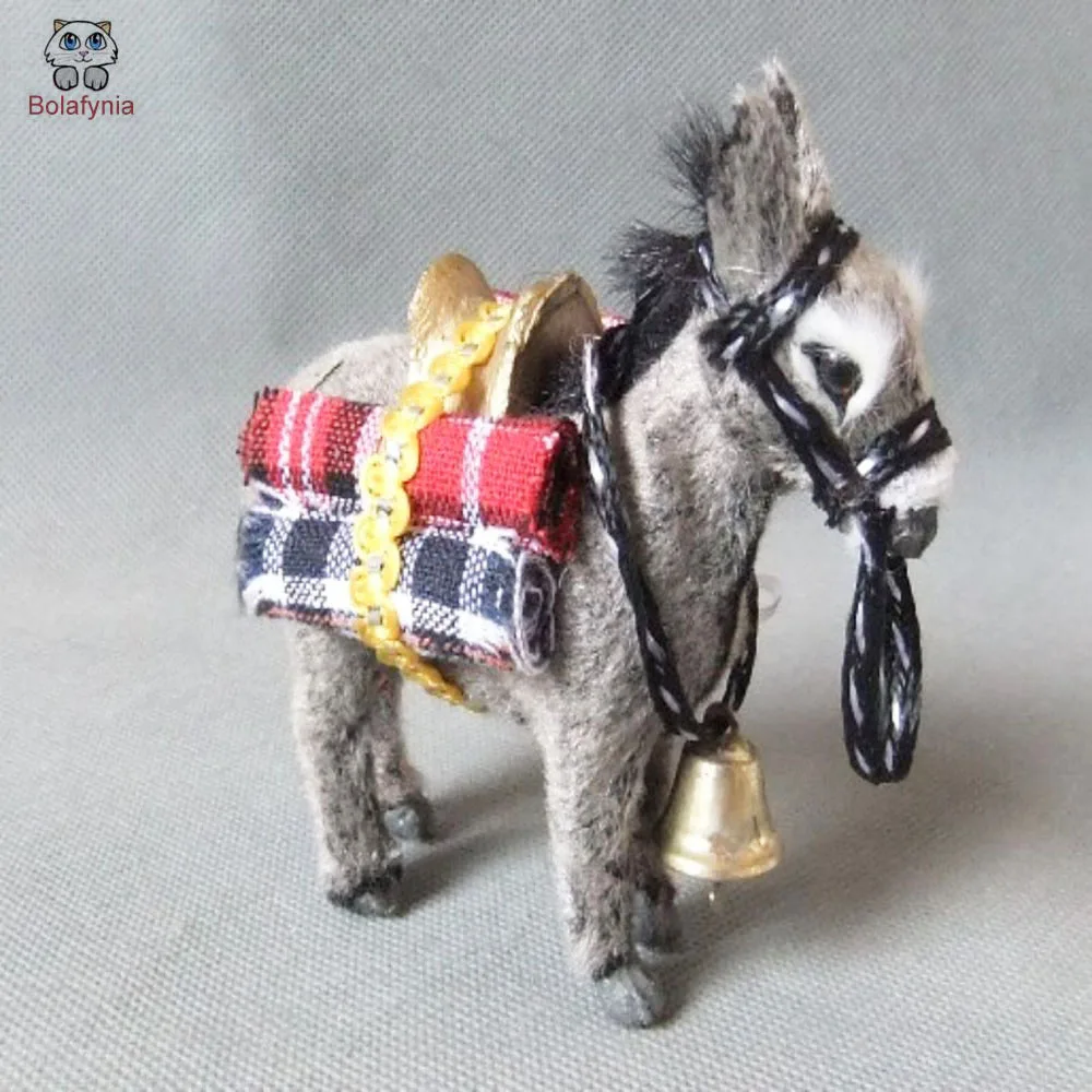 BOLAFYNIA grey donkey home decoration Toy simulation animal toy adornment for children gift