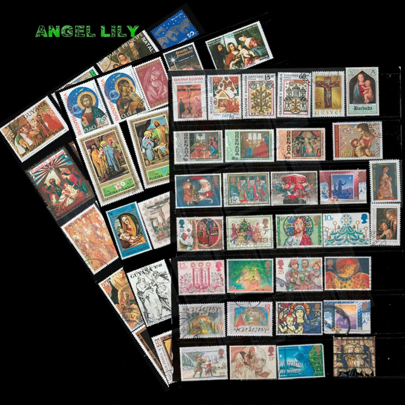 45 PCS / Lot Topic  Christmas  And  Easter   Postage Stamps  With Post Mark For Collection