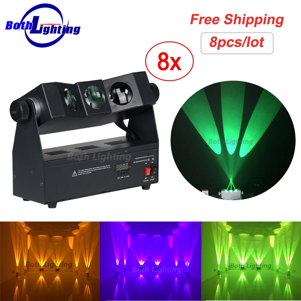 Tri Beam 3x10w rgba 4 in 1 wireless DMX Control Battery  Power Led Wall Washer wireless led uplighting for your Event Wedding