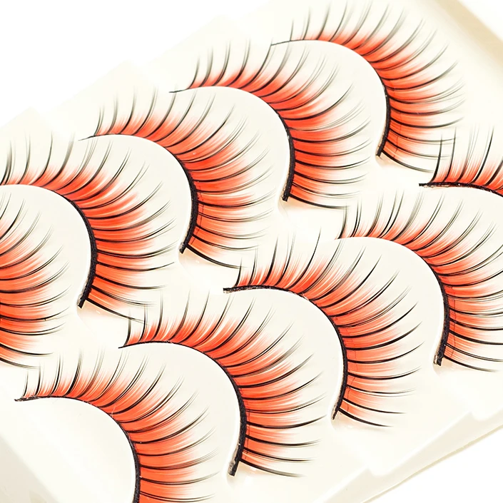 ICYCHEER – faux-cils fantaisie, extensions colorées, rouges, bleues, violettes et brunes, doux, faits à la main, pour fête Cosplay Halloween