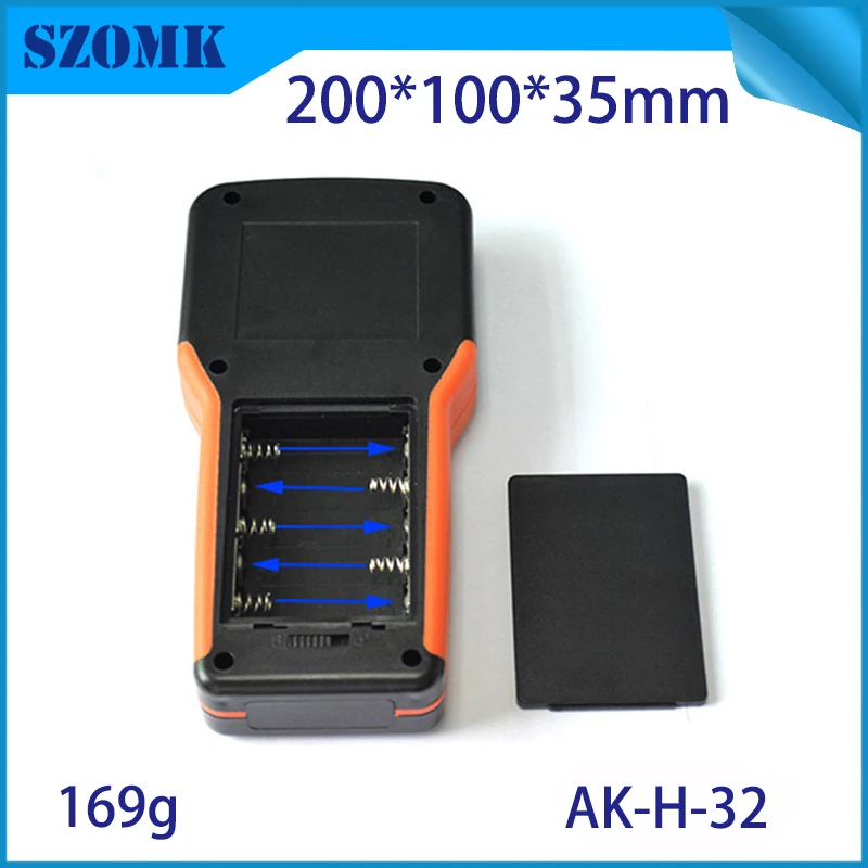 1Piece 203*100*35mm 5xAA 18650 battery holder handheld electronics plastic box enclosure housing box plastic control box