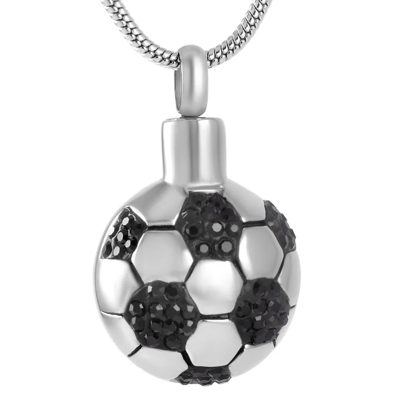 IJD8299 Stainless Steel Football Unique Design Cremation Pendant Memory Jewelry Ashes Holder Urn Keepsake Funeral Necklace
