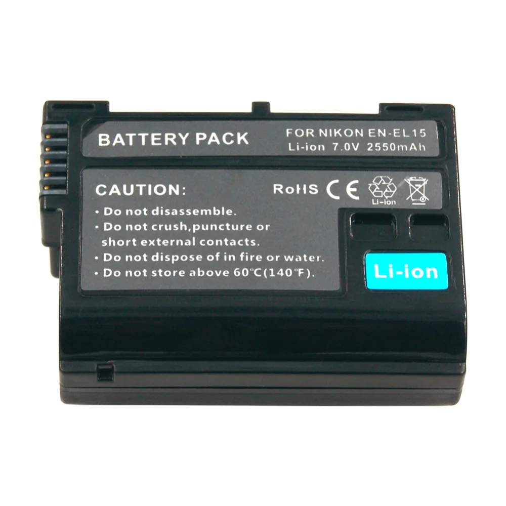 LERRONX EN-EL15 ENEL15 akumulator cyfrowy akumulator en-el15a EN EL15 2550mAh aparat bateria dla nikona D500 D750 D7100 D7000