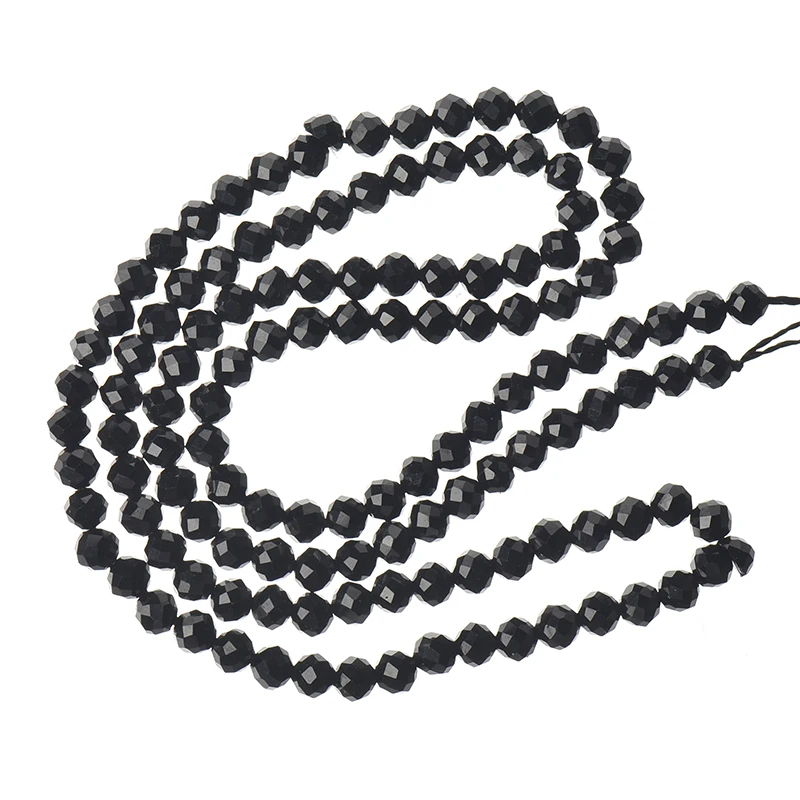 Simple and generous style with black and shiny surfaces and cut surfaces 3mm-2mm  an Li stone Loose beads