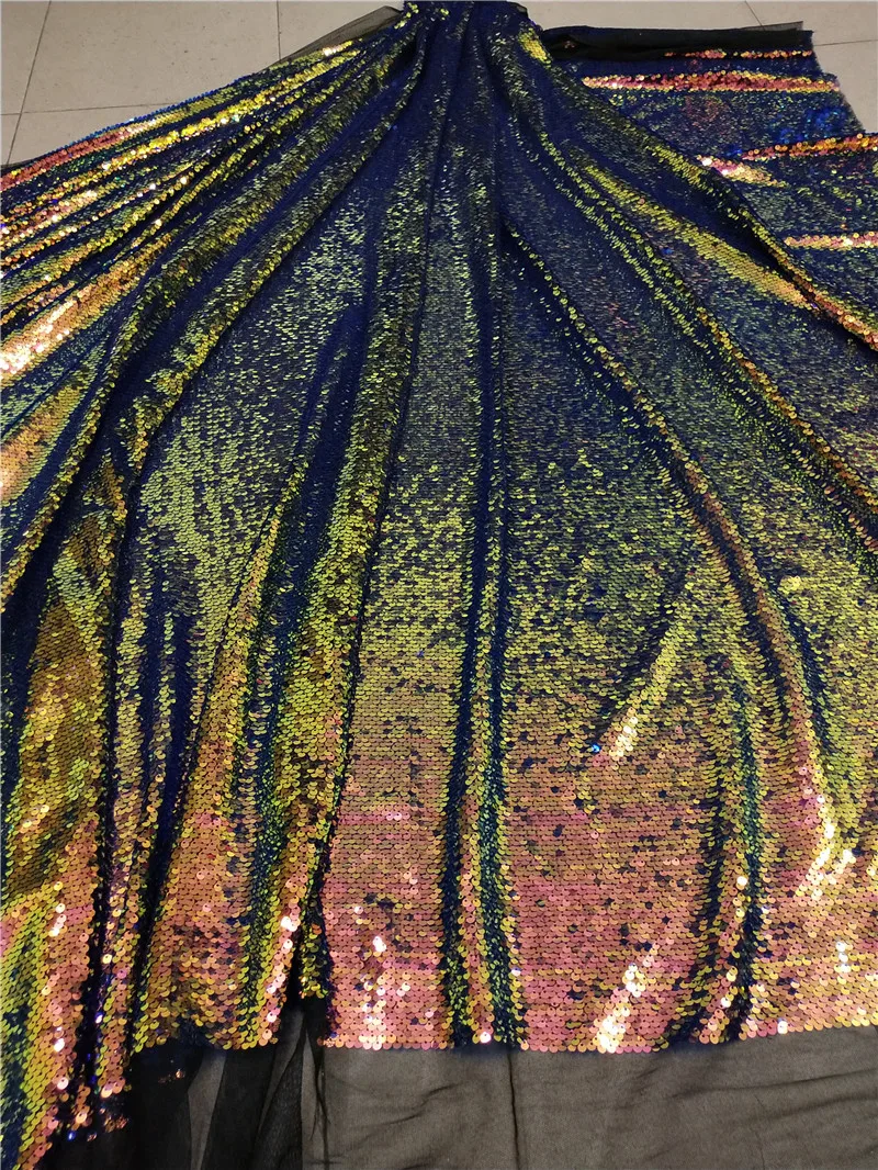 

Shinny design 5 yards H-92410 best quality tulle mesh lace with sequins embroidery net fabric