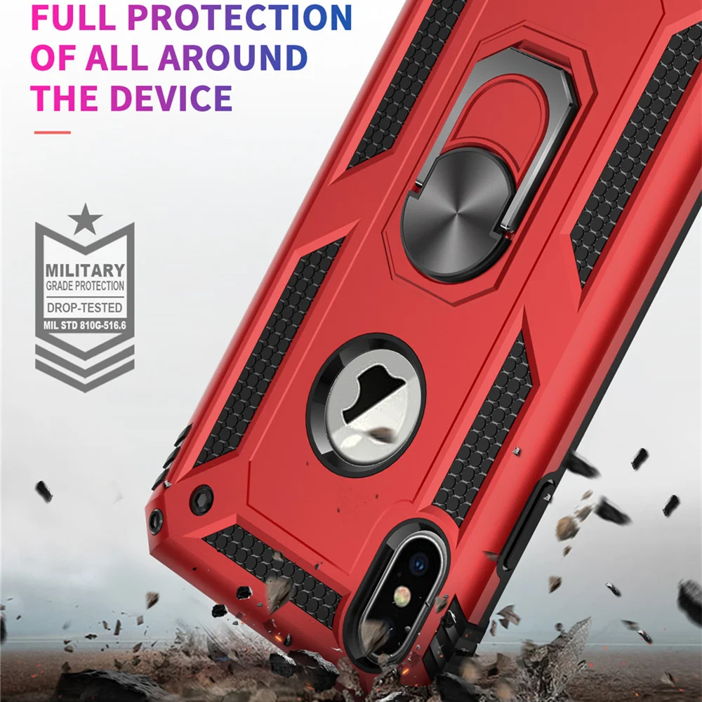 Magnetic Ring Holder Stand Kickstand For iPhone X XS Max XR 10 7 Case Armor Cover For iPhone 6s 7 8 Plus XR XS MAX 7+ Case capa