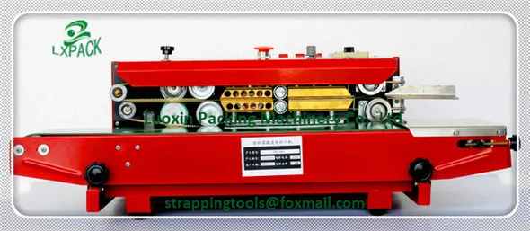 LX-PACK Lowest Factory Price Highest quality Horizontal Continuous Heat Band Sealer, liquid plastic bag sealer machine